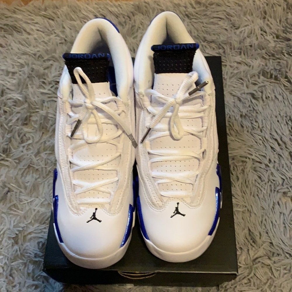 Jordan’s 14 White/Black-Hyper Royal Size 7(GS)
